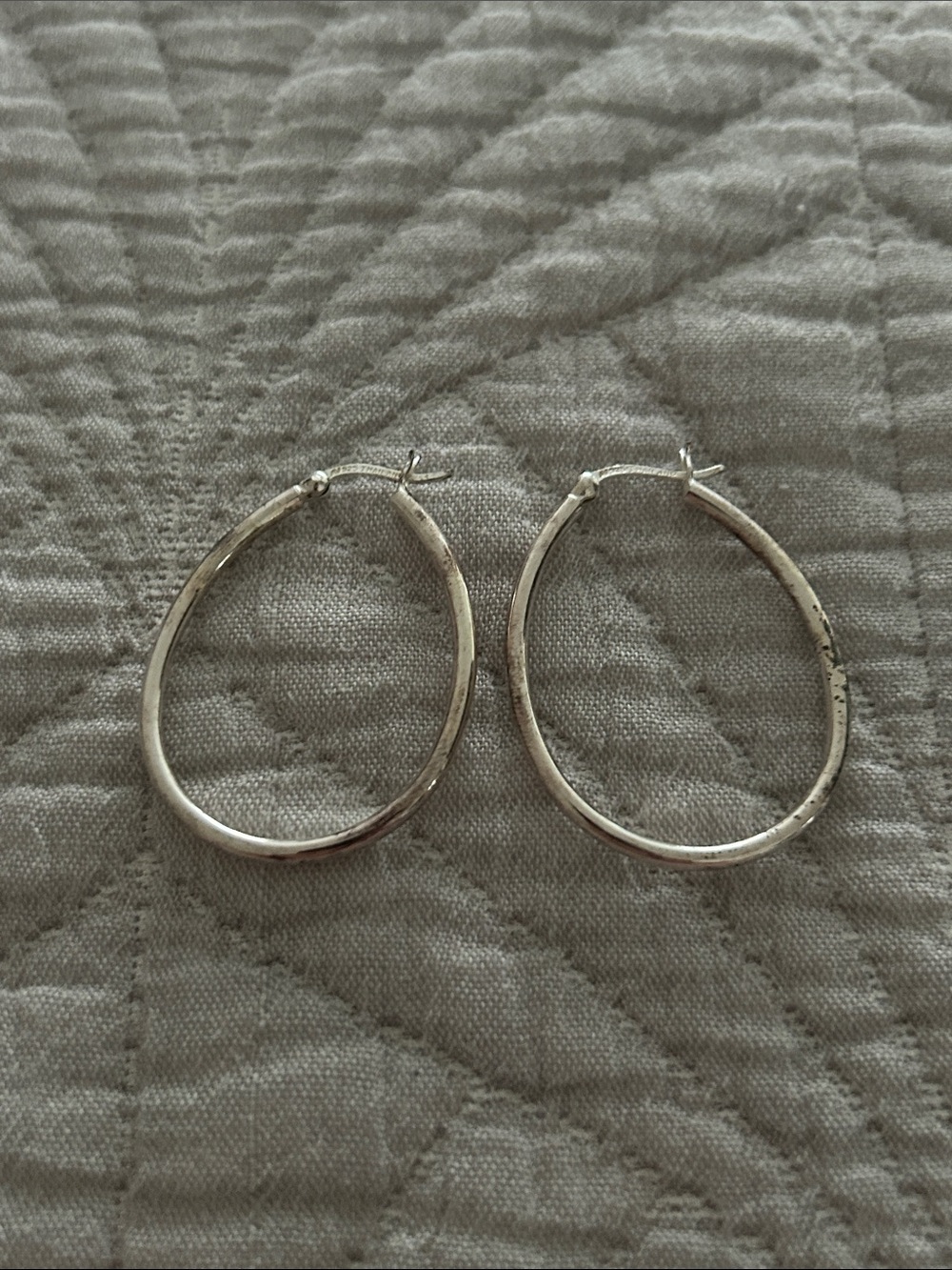 Marshalls Silver Oval Hoop Earrings